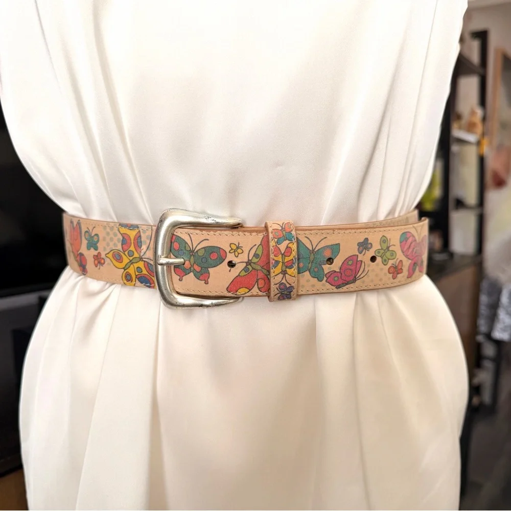 Vintage Multicolor Butterfly Belt